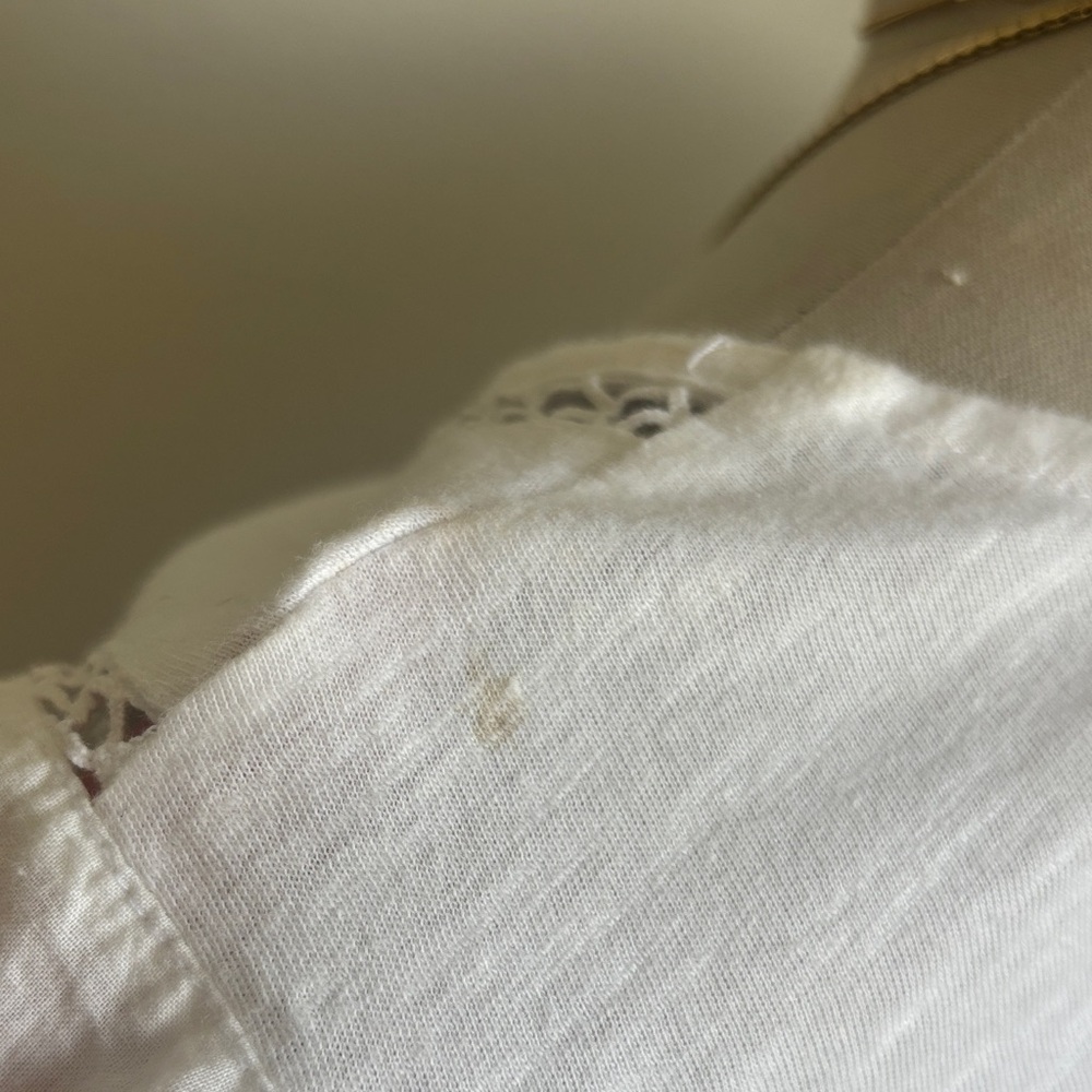 Lucky Brand White Crochet Panel Flutter Sleeve Top - Picture 6 of 6